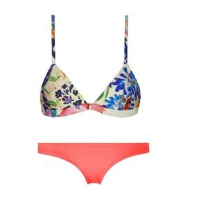 Triangl Swimwear Missy Summer Fling Neoprene Bikini in Lemon Floral XXS